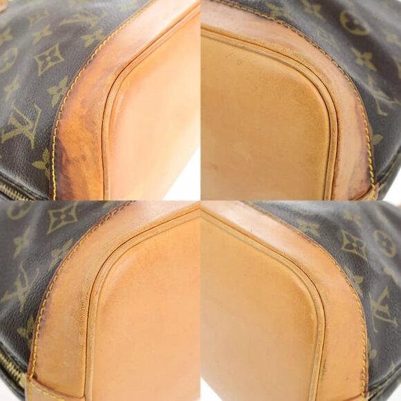LOUIS VUITTON LV Logo Alma Hand Bag Monogram Leather Brown France - Picture 12 of 16